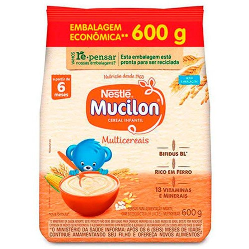 mucilon multicereais cereal infantil sachê 600g