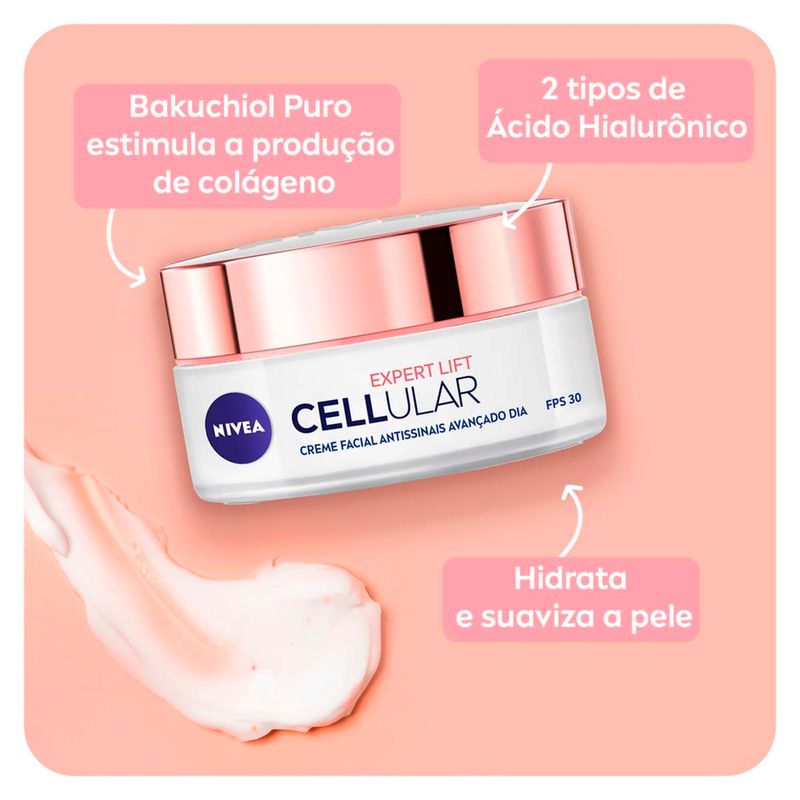 creme facial nivea antissinais cellular expert lift diurno 50ml
