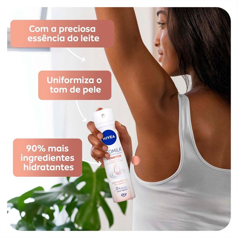desodorante aerosol nivea deomilk pele uniforme 150ml