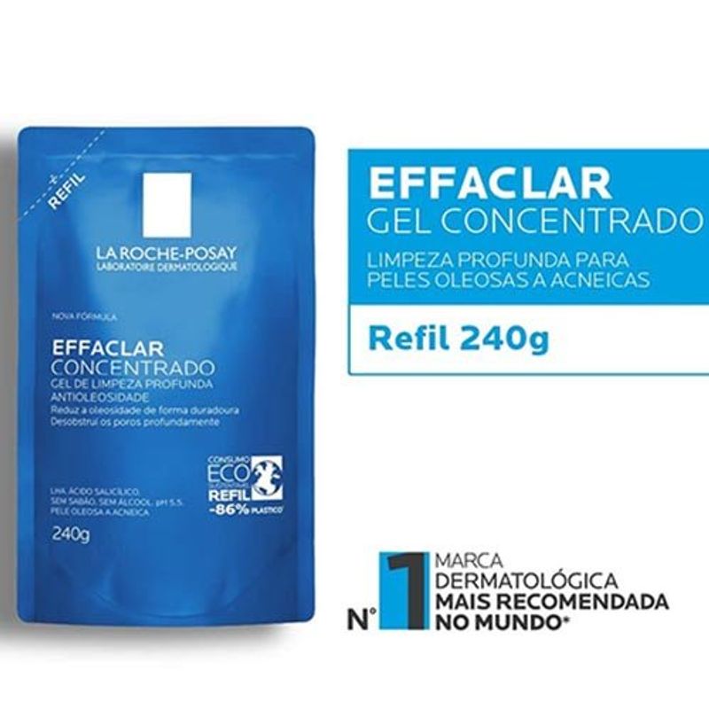 gel de limpeza effaclar concentrado refil 240g la roche