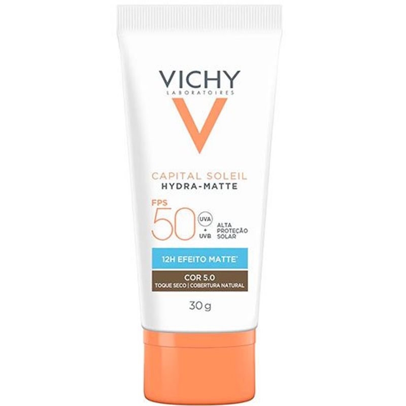 protetor solar facial vichy hydra-matte fps 50 cor 5.0 30g