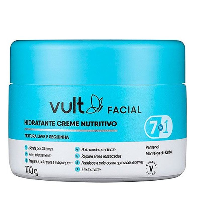 creme hidratante facial nutritivo vult 100g