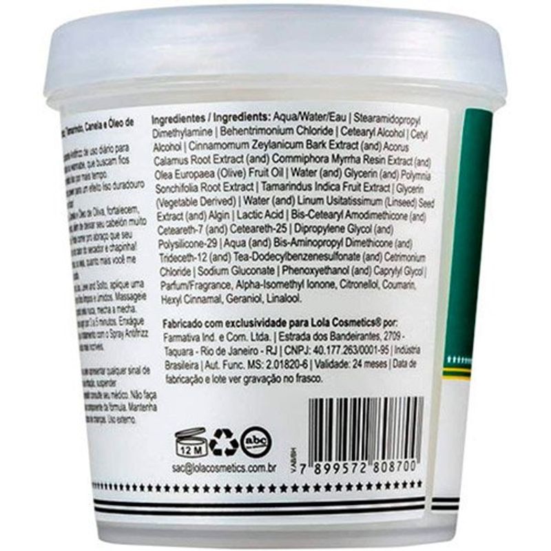 máscara antifrizz lola cosmetics liso leve e solto 230g