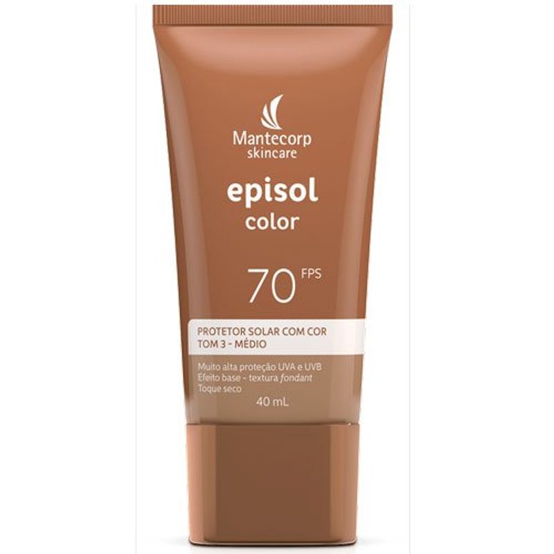 protetor solar epsol color tom 3 médio fps 70 40ml