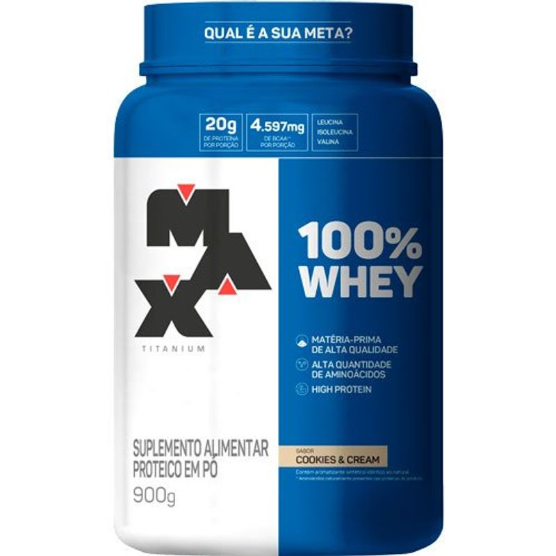 100% whey max titanium cookies & cream 900g
