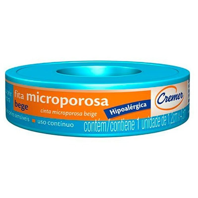fita microporosa cremer hipoalérgica bege 1,2cm x 4,5m