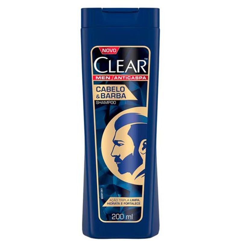 shampoo clear men anticaspa cabelo barba 200ml