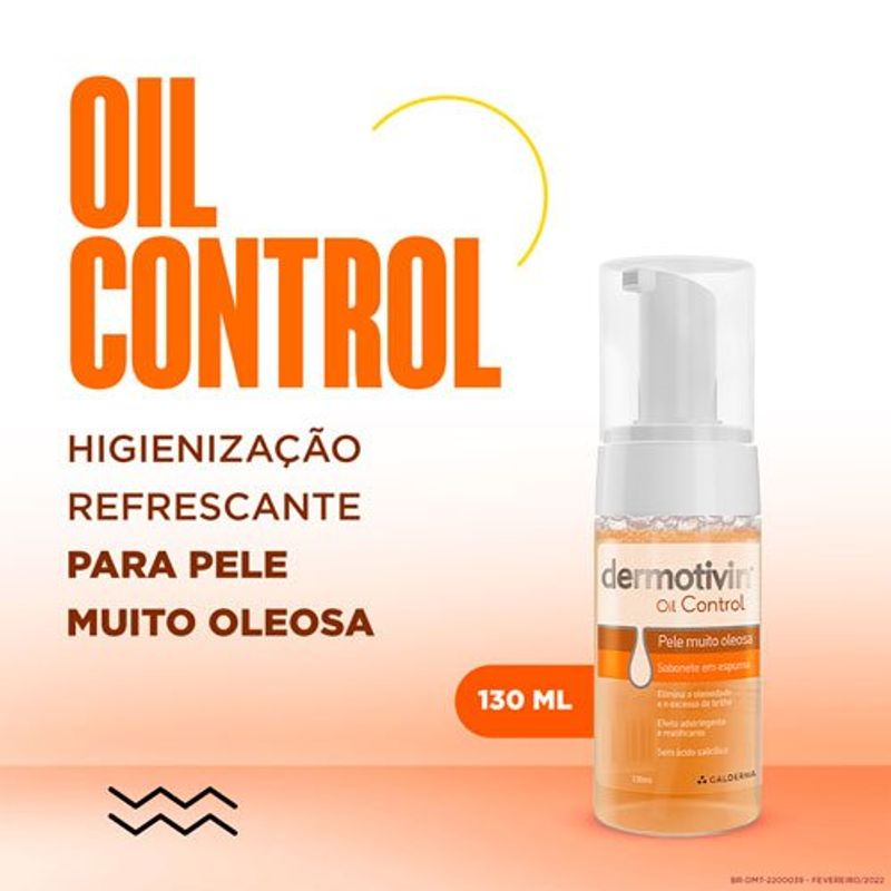 sabonete em espuma dermotivin oil control 130ml