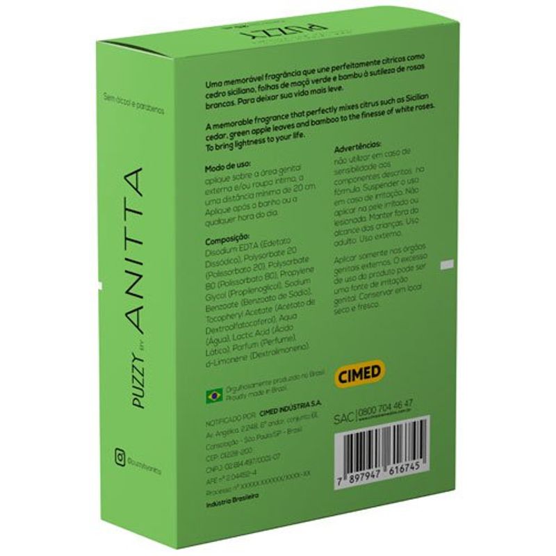 deo colônia íntima puzzy by annita patroa 25ml cimed
