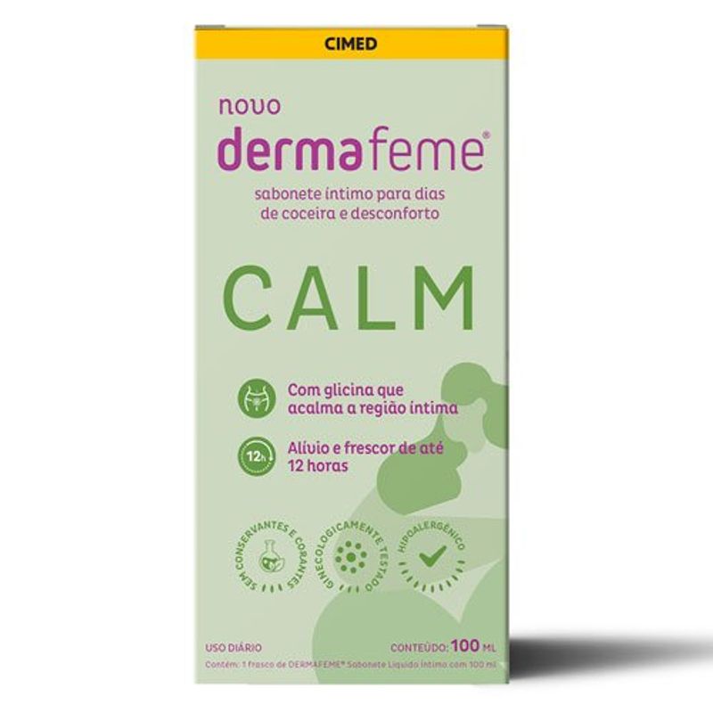 sabonete íntimo dermafeme calm 100ml