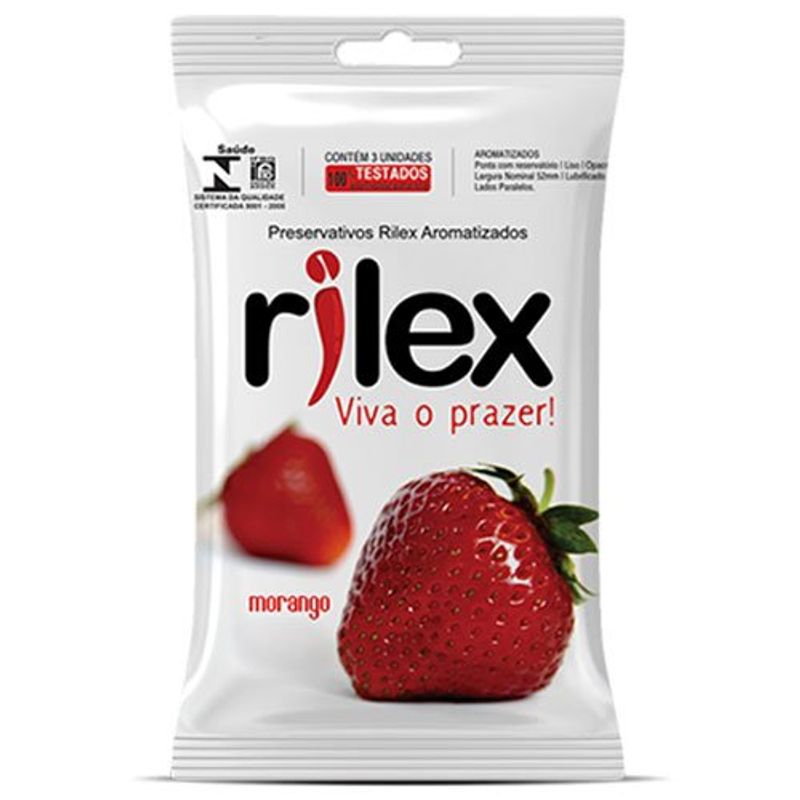 preservativo rilex morango 3 unidades
