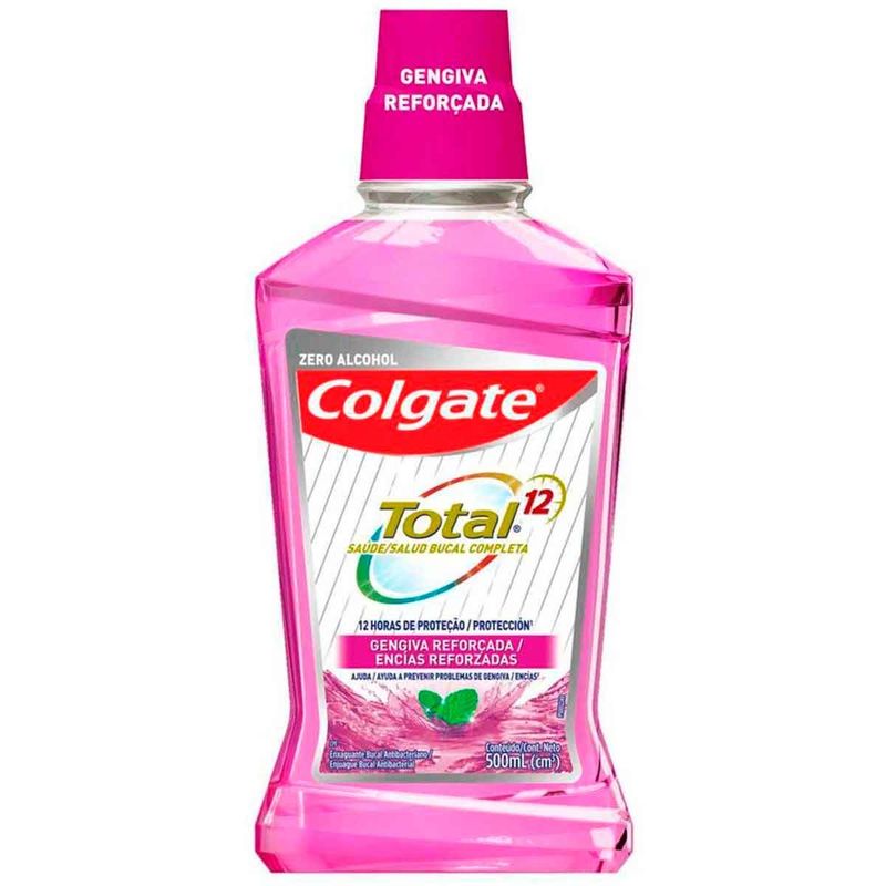 enxaguante antisséptico bucal colgate total 12 gengiva reforçada 500ml