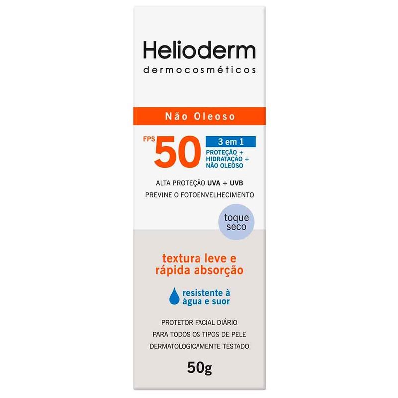 protetor solar facial helioderm fps50 50g