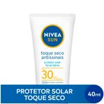 protetor solar facial nivea sun toque seco antissinais fps 30 40ml