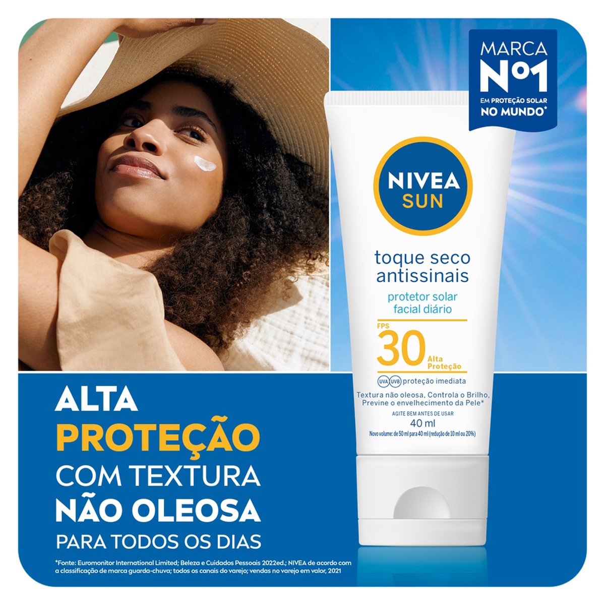 Protetor Solar Facial Nivea Sun FPS 30 Antissinais 40ml