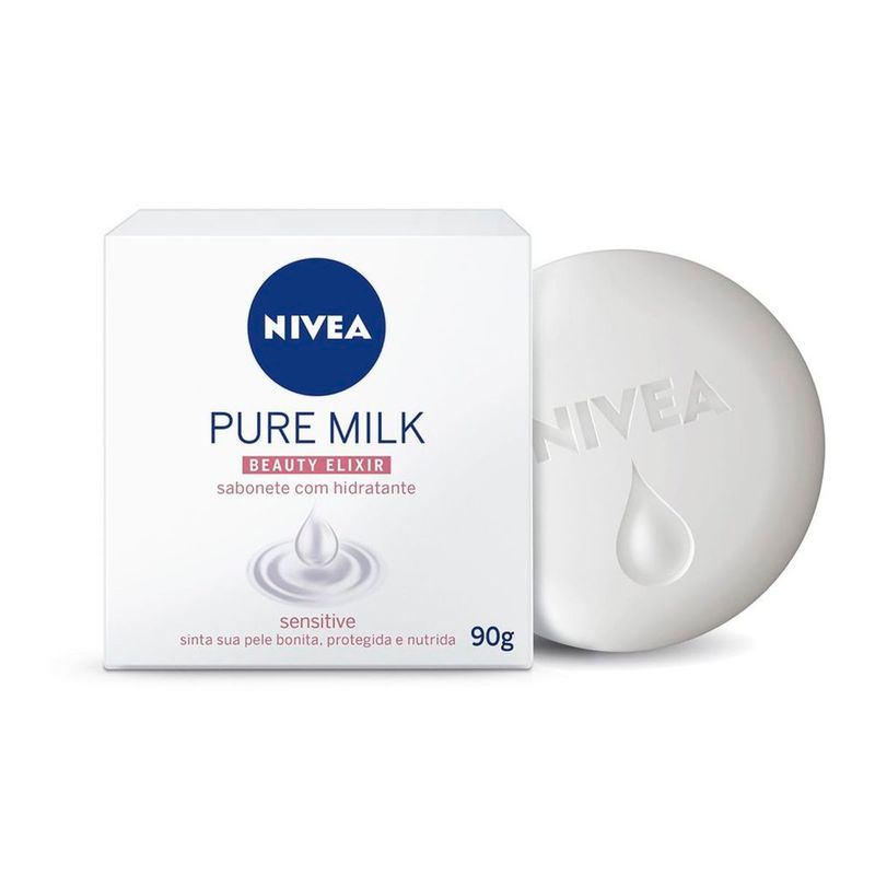 sabonete em barra nivea pure milk 6 unidades 90g cada
