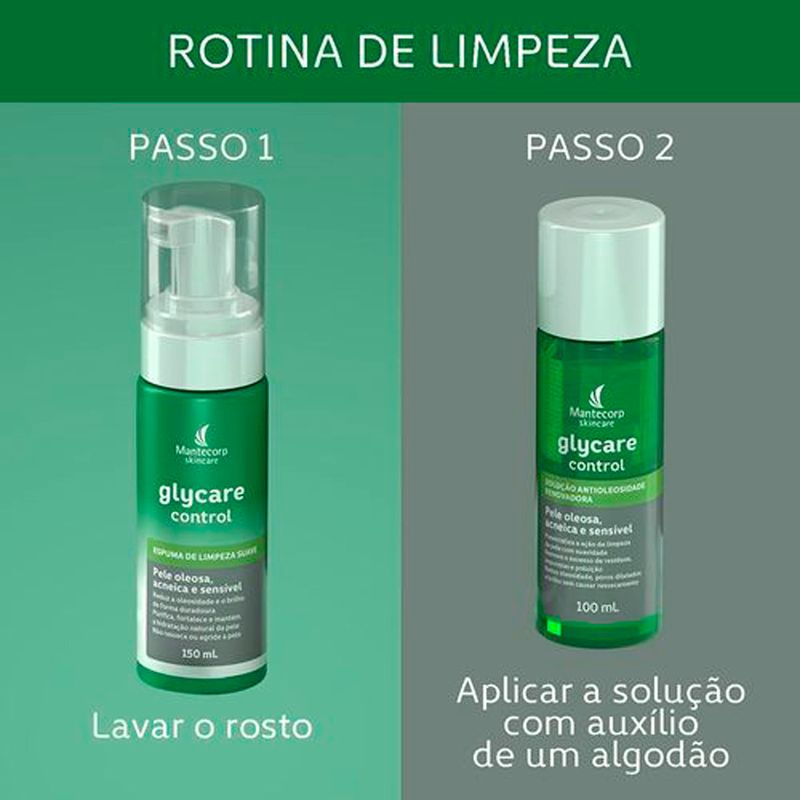 espuma de limpeza glycare control 150ml