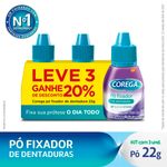 kit pó fixador de dentadura 3 unidades 22g cada