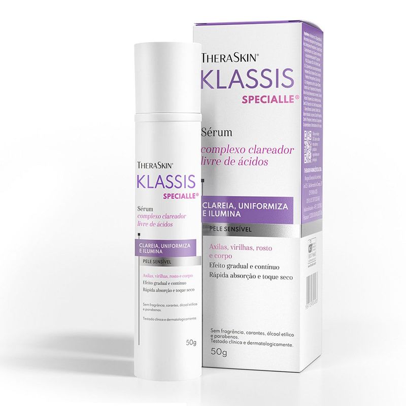 sérum clareador theraskin klassis specialle para pele sensível 50g
