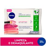 lenços de limpeza e demaquilante nivea ação refrescante 25 unidades