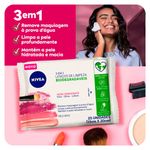 lenços de limpeza e demaquilante nivea ação refrescante 25 unidades