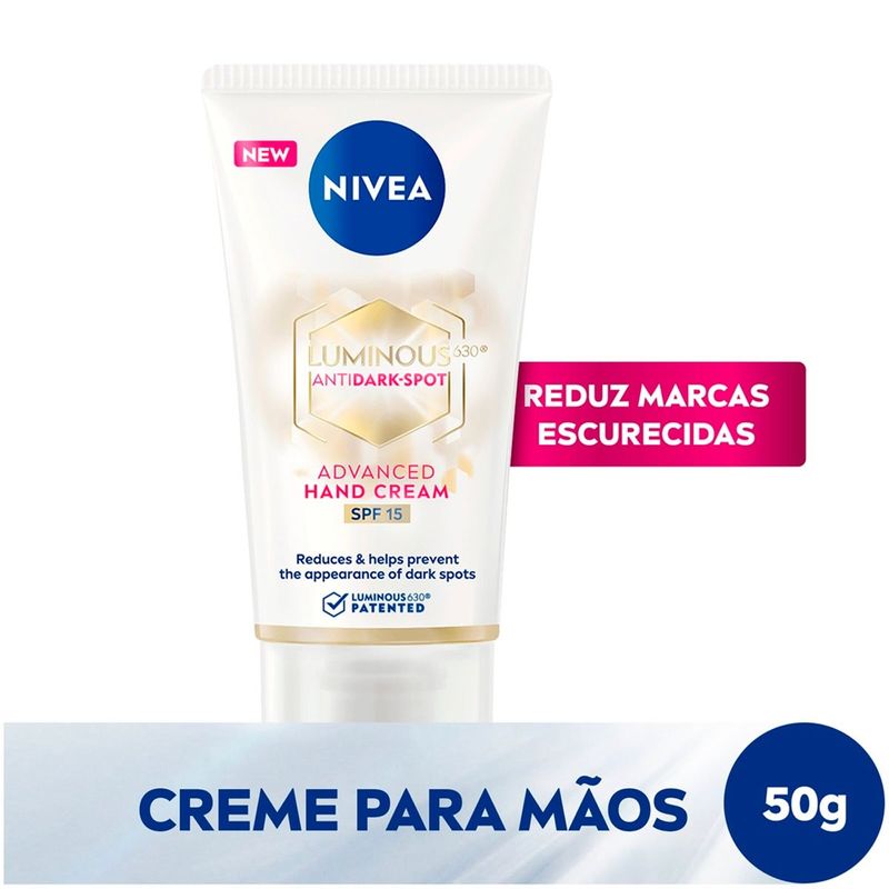creme hidratante para mãos nivea luminous 630 fps15 50g