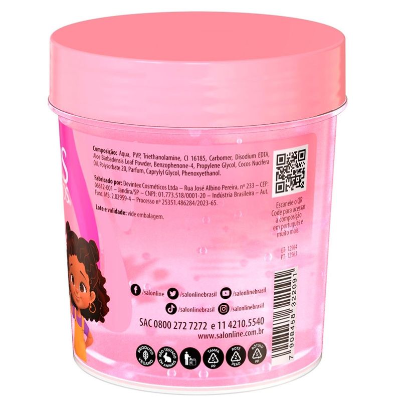gelatina ativadora de cachos salon line kids hidratação 400g