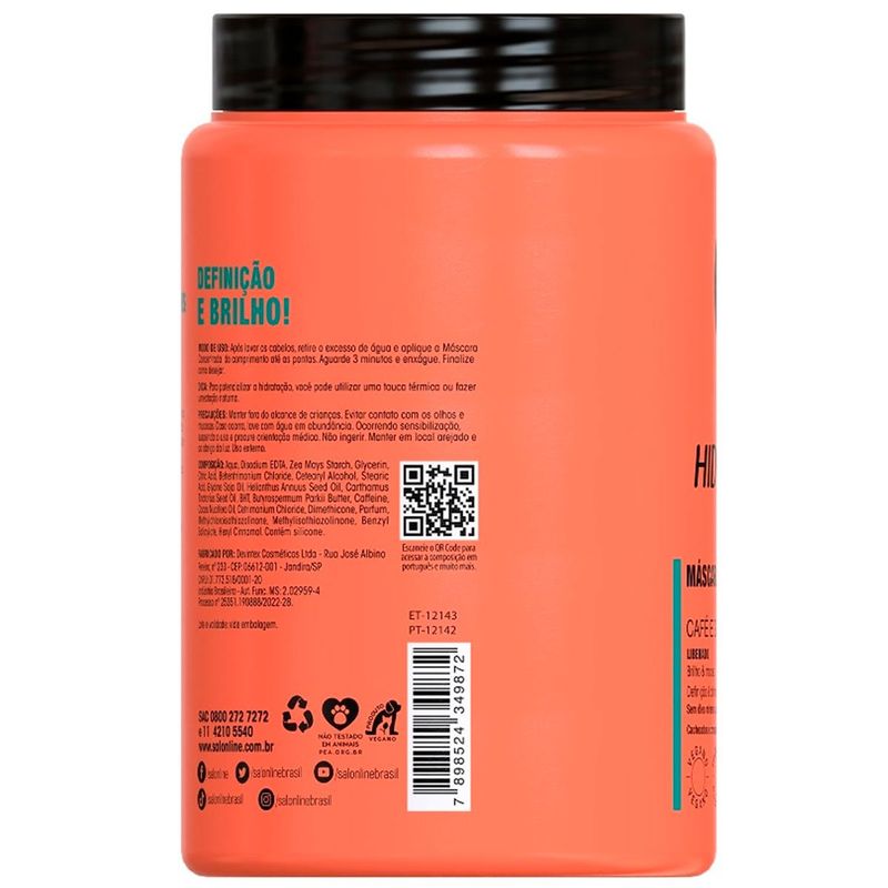 máscara s.o.s hidratação salon line café e glicerina 1kg