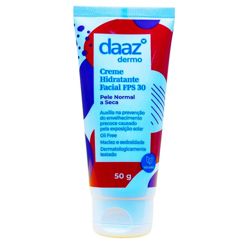 creme hidratante facial daaz pele normal a seca fps30 50g