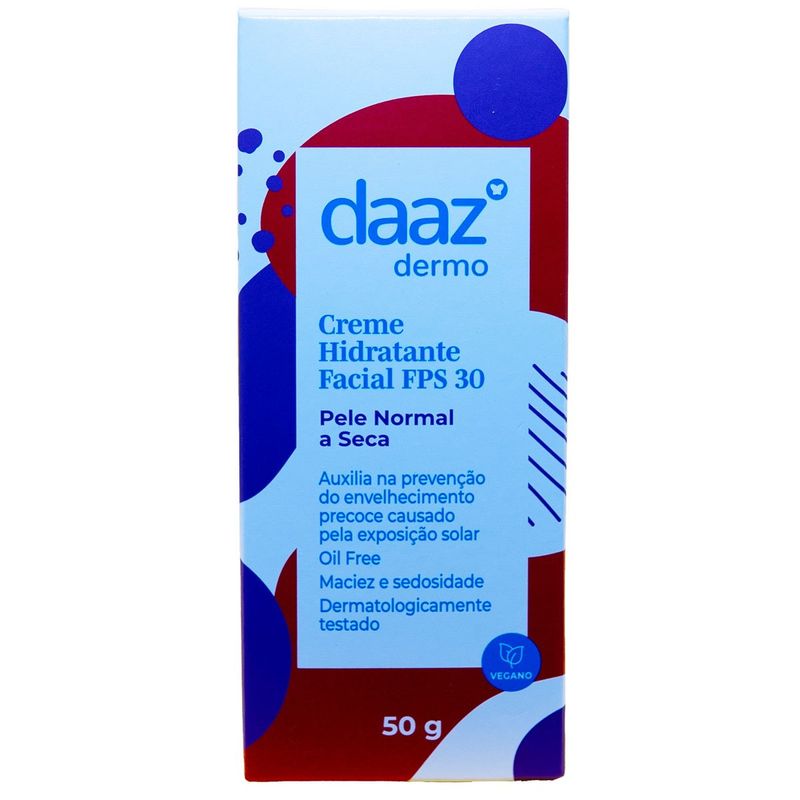 creme hidratante facial daaz pele normal a seca fps30 50g