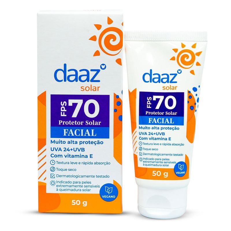 protetor solar facial daaz fps70 50g