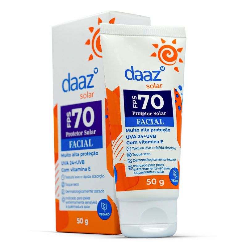 protetor solar facial daaz fps70 50g