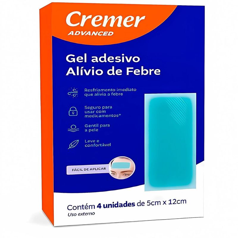 gel adesivo cremer alívio febre 4 unidades