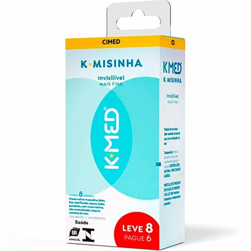 preservativo k-med k-misinha invisível 8 unidades