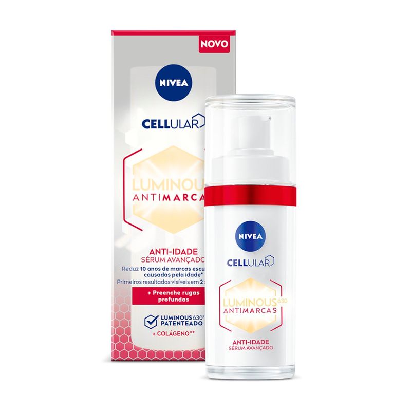 sérum facial nivea cellular luminous 630 antimarcas anti-idade 30ml