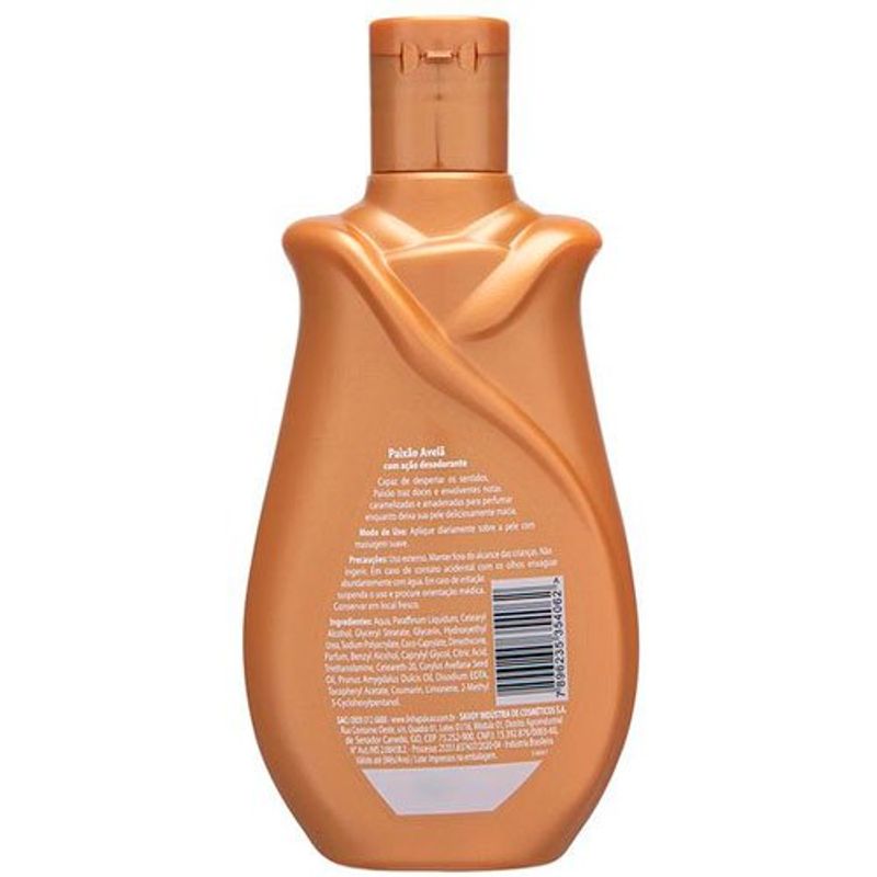 loção deo hidratante paixão avelã 200 ml