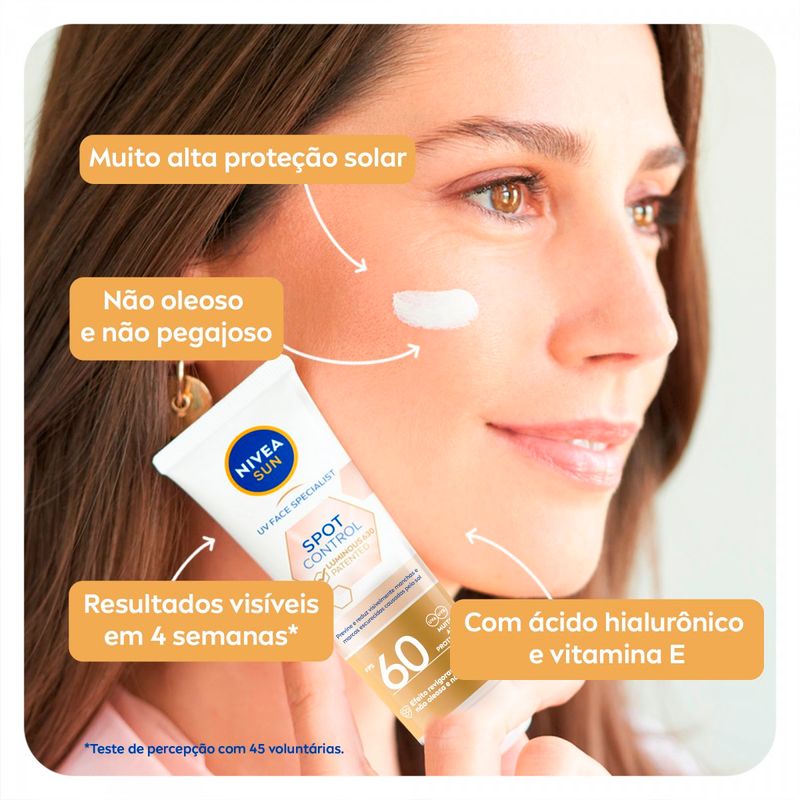 protetor solar facial nivea sun spot control fps60 40ml