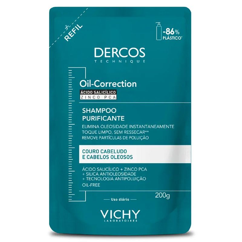 refil shampoo vichy dercos oil-correction 200g