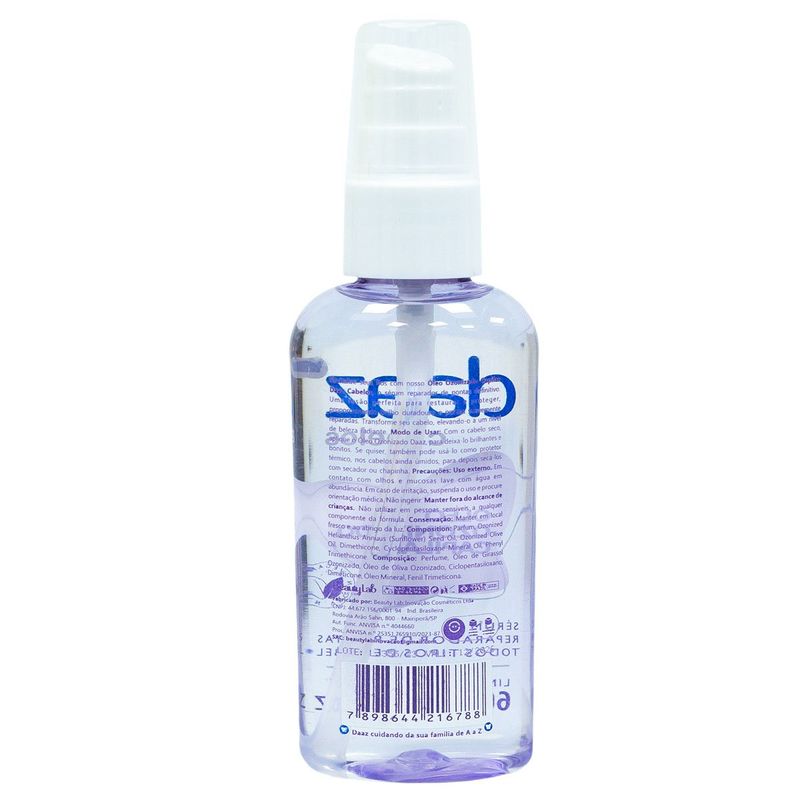 óleo ozonizado capilar daaz serum reparador 60ml
