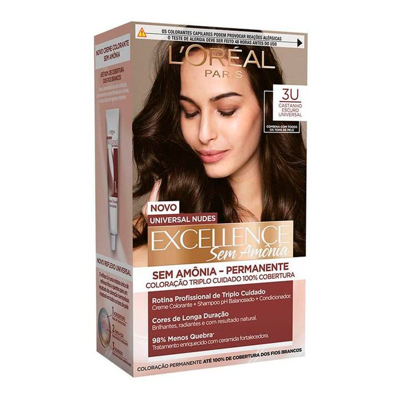 coloração imédia excellence sem amônia castanho escuro universal 3u