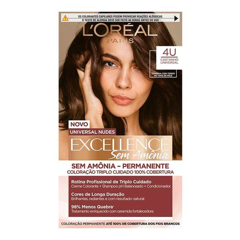 coloração imédia excellence sem amônia castanho universal 4u