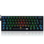 teclado mecânico redragon gamer fizz switch preto e marrom k617-rgb-b