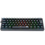 teclado mecânico redragon gamer fizz switch preto e marrom k617-rgb-b