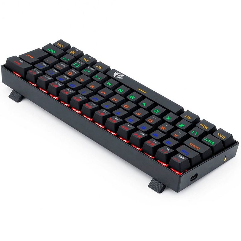 teclado mecânico redragon gamer lakshmi rainbow switch preto e marrom k606r