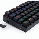 teclado mecânico redragon gamer lakshmi rainbow switch preto e marrom k606r