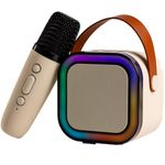 caixa de som karaokê kimiso com microfone k12 branco (mp)