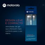 fone de ouvido motorola earbuds 105 branco