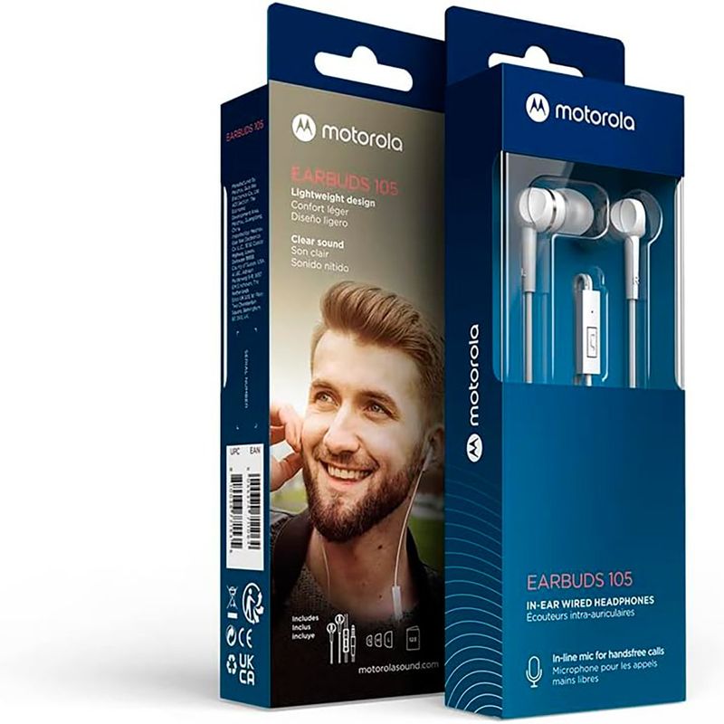 fone de ouvido motorola earbuds 105 branco