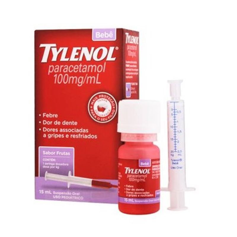 tylenol bebê 100mg/ml suspensão oral 15ml