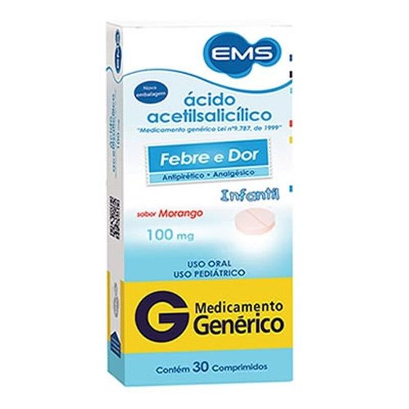 ácido acetilsalicílico 100mg 30 comprimidos ems
